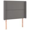 Hoofdbord met randen 103x16x118/128 cm kunstleer grijs