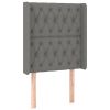 Hoofdbord met randen 83x16x118/128 cm stof donkergrijs