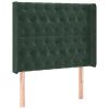Hoofdbord met randen 103x16x118/128 cm fluweel donkergroen