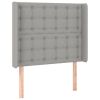 Hoofdbord met randen 103x16x118/128 cm stof lichtgrijs
