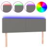 Hoofdbord LED 144x5x78/88 cm stof donkergrijs
