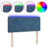 Hoofdbord LED 100x5x78/88 cm fluweel donkerblauw