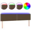Hoofdbord LED 180x5x78/88 cm stof donkerbruin