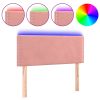 Hoofdbord LED 80x5x78/88 cm fluweel roze