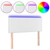 Hoofdbord LED 80x5x78/88 cm kunstleer wit