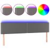 Hoofdbord LED 160x5x78/88 cm kunstleer grijs