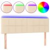 Hoofdbord LED 144x5x78/88 cm stof crèmekleurig
