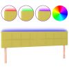 Hoofdbord LED 200x5x78/88 cm stof groen