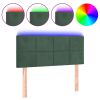 Hoofdbord LED 100x5x78/88 cm fluweel donkergroen