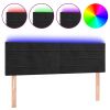 Hoofdbord LED 144x5x78/88 cm fluweel zwart