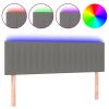 Hoofdbord LED 144x5x78/88 cm stof donkergrijs