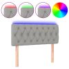 Hoofdbord LED 90x7x78/88 cm stof lichtgrijs
