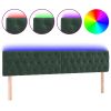 Hoofdbord LED 200x7x78/88 cm fluweel donkergroen