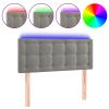 Hoofdbord LED 100x5x78/88 cm fluweel lichtgrijs