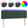 Hoofdbord LED 144x5x78/88 cm fluweel donkergroen
