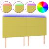 Hoofdbord LED 200x5x118/128 cm stof groen