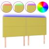 Hoofdbord LED 200x5x118/128 cm stof groen