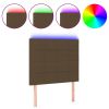 Hoofdbord LED 80x5x118/128 cm stof donkerbruin