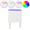 Hoofdbord LED 80x5x118/128 cm kunstleer wit