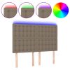 Hoofdbord LED 144x5x118/128 cm stof taupe