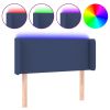 Hoofdbord LED 103x16x78/88 cm stof blauw