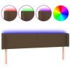 Hoofdbord LED 163x16x78/88 cm stof donkerbruin