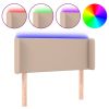 Hoofdbord LED 103x16x78/88 cm kunstleer cappuccinokleurig