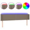 Hoofdbord LED 183x16x78/88 cm stof taupe