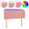 Hoofdbord LED 93x16x78/88 cm fluweel roze