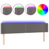 Hoofdbord LED 163x16x78/88 cm kunstleer grijs