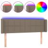 Hoofdbord LED 147x16x78/88 cm stof taupe