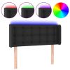 Hoofdbord LED 83x16x78/88 cm kunstleer zwart