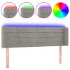 Hoofdbord LED 147x16x78/88 cm fluweel lichtgrijs