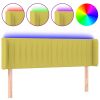 Hoofdbord LED 147x16x78/88 cm stof groen