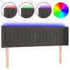 Hoofdbord LED 147x16x78/88 cm fluweel donkergrijs