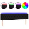 Hoofdbord LED 203x16x78/88 cm stof zwart