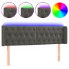 Hoofdbord LED 163x16x78/88 cm fluweel donkergrijs