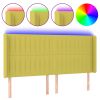 Hoofdbord LED 183x16x118/128 cm stof groen