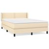Boxspring met matras stof crèmekleurig 140x200 cm