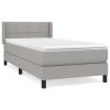 Boxspring met matras stof lichtgrijs 90x190 cm