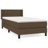 Boxspring met matras stof donkerbruin 100x200 cm
