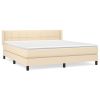 Boxspring met matras stof crèmekleurig 180x200 cm