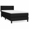 Boxspring met matras stof zwart 100x200 cm