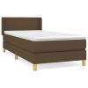 Boxspring met matras stof donkerbruin 90x200 cm