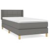 Boxspring met matras stof donkergrijs 80x200 cm