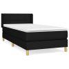 Boxspring met matras stof zwart 100x200 cm