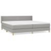 Boxspring met matras stof lichtgrijs 200x200 cm