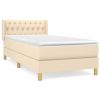 Boxspring met matras stof crèmekleurig 90x200 cm