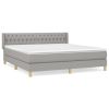 Boxspring met matras stof lichtgrijs 180x200 cm