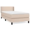 Boxspring met matras kunstleer cappuccinokleurig 90x200 cm